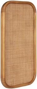 Kate and Laurel Planche Modern Rattan Wall Pinboard, 12 x 24, Natural Wood, Boho Rounded Rectangle Wall Organizer for Use as Cork Board, Vision Board, or Bulletin Board