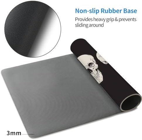 Halloween Skull Skeletong Desk Mat Large Gaming Mouse Pad Cozy