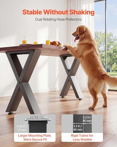 VEVOR Table Legs, 29.5" H x 29.9" W Steel Furniture Legs, Modular Design, Easy Assembly, 2204 lbs Max Load Heavy Duty, for Home Office Desk, Coffee Dinner Bar Tables, Workbench,2 PCS, X Frame, Black