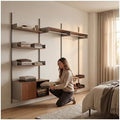 Rygcrud DIY Home Office Bookcase, 3 Tier Book Shelves with Storage Cabinet, Wall Mount Open Display Closet System for Bedroom Clothing Organizer Storage(78.7x70.9in)