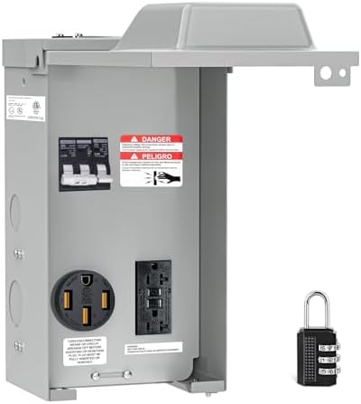 Nilight 20 50 Amp RV Power Outlet Box with Breaker NEMA 14-50R GFCI Camper