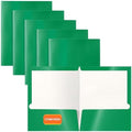 Better Office Products 2 Pocket Glossy Laminated Green Paper Folders, Letter Size, 25 Pack, Green Paper Portfolios, Box of 25
