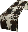 Cow Print Table Runner, Brown Cowhide Print Western Style Table Runner Country Farmhouse Cottage Cow Patten Table Decoration for Home Kitchen Dining, 13x108 Inch
