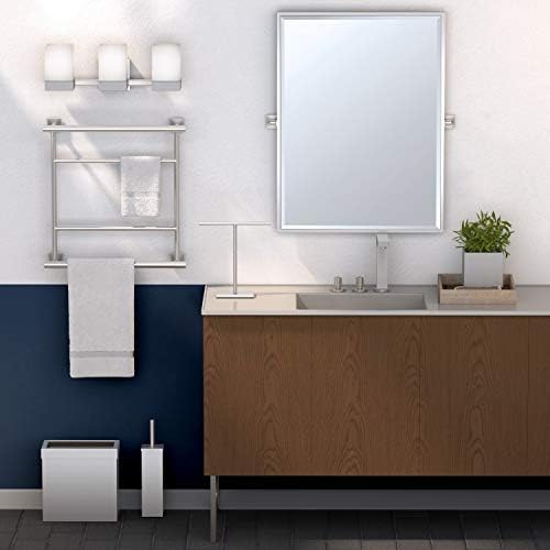 Gatco Modern Rectangle Wastebasket, Satin Nickel - Stainless Steel Trash Can with Removable Lid, Leakproof, 3 Gallon Capacity for Bathroom, Bedroom, Kitchen, or Office
