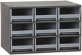 Akro-Mils Steel Garage Storage Cabinet, Small Parts Organizer Metal Cabinet for Hardware, Nails, Screws, Bolts, Nuts, and More, 17" W x 11" D x 11" H, 9-Drawer, Gray Cabinet/Gray Drawers (19909)