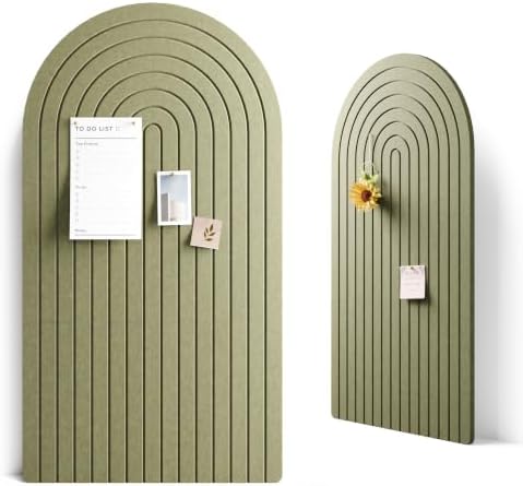 Large Arched Felt Bulletin Board 47.2''×25.5'', Olive Green