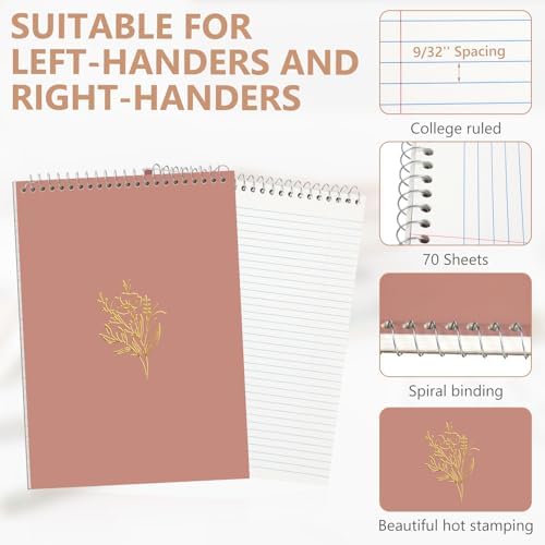 Resurhang 6 Pack Office Steno Pads, Minimalistic Color, Aesthetic Style