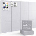 48" x 36" Cork Board Alternative, 12 Pack Felt Bulletin Board Tiles with 30 Adhesive Tabs Wall Push Pin Board for Office Classroom Bedroom Decor