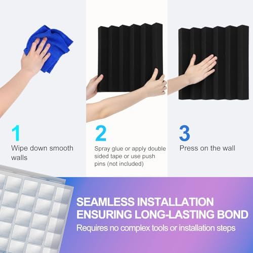 JBER 24 Pack Acoustic Panels,Wedges Soundproof Padding Wall Panels