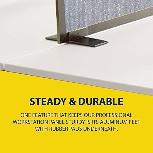 OBEX Acoustical Free Standing Privacy Screen, Cubicle Accessories Desk Privacy Panel, Desk Dividers for Office, Office Furniture Partitions Portable Sound Proof Dividers, 18" x 24", Overcast
