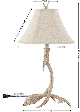 JONATHAN Y Antler Table Lamp Rustic Farmhouse Lodge 27.5" Resin, Beige