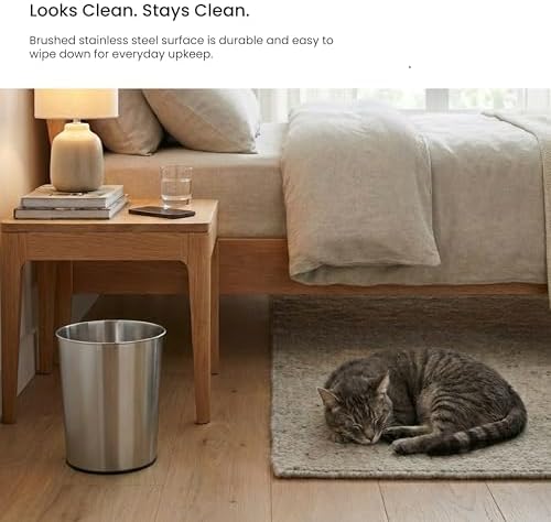 Home Zone Living 2 Gallon Small Wastebasket with Round Open Top