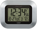 La Crosse Technology WT-8005U-S Atomic Digital Wall Clock with Indoor Temperature, Silver