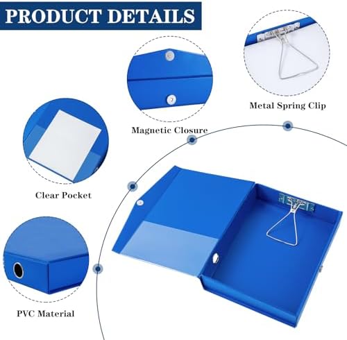 Storage File Boxes, 6 Pack Foldable File Boxes, 50mm Spine, Blue