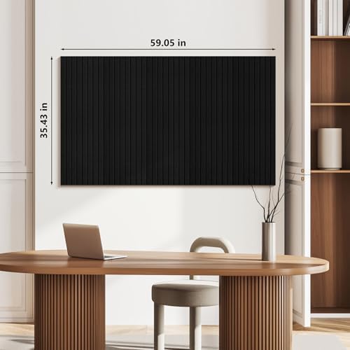 Enayplon Black Felt Board 59" x 36", Large Cork Board for Wall, Felt Wall Tiles 15 Pack, Bulletin Boards for Office, Home, Wall Decor, Pin Boards for Walls