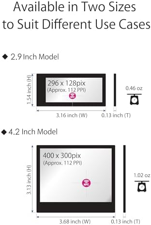 [Santek] EZ Sign NFC E-Paper Display – No Battery, Ultra-Thin 0.13”, Rewritable 4-Color Digital Display, App-Controlled (iOS/Android/PC), IP65 (Black, 2.9 inch)