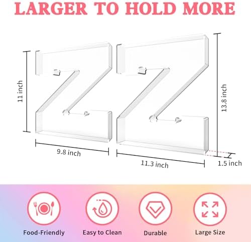 13.8" Acrylic Letter Charcuterie Tray,Fillable Alphabet Box (Letter Z)