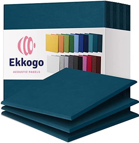 Acoustic Panels 12-Pack Soundproof Wall Panels 12"X12"X0.4" Sound Panels High Density Sound Dampening Panels - [Ocean Turquoise Square]