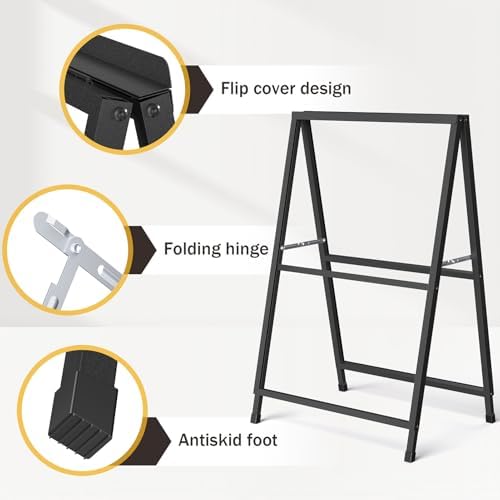 Relx A Frame Sign 24x36 Inch Outdoor, Heavy Duty Sandwich Board Signs, Double-Sided A Frames Sign Holder Business for Outside(Frame only).