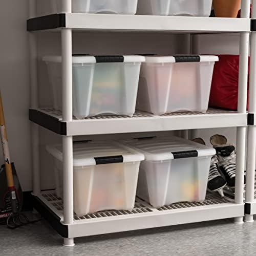 IRIS USA 4-Pack 32 Quart Storage Bins with Lids, Pearl
