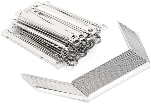 Aramox 50pcs File Fasteners Metal 2 Hole Paper Fasteners for A4 Documents 80mm Hole Spacing 35mm Capacity with Binding Clamp Lightweight for Office School Filing