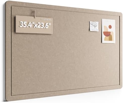 Fluxynara 35.4" x 23.6" Bulletin Board, Taupe