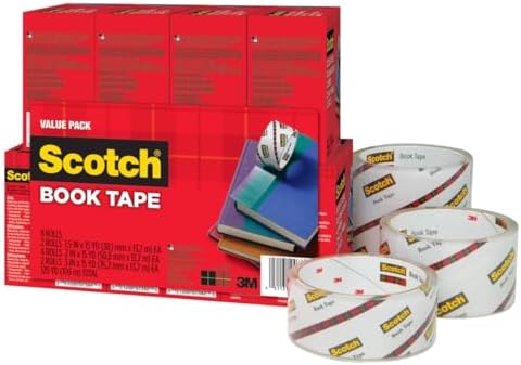 Scotch Book Tape Value Pack, Excellent for Repairing, Reinforcing Protecting, and Covering (845-VP) (Pack of 3)