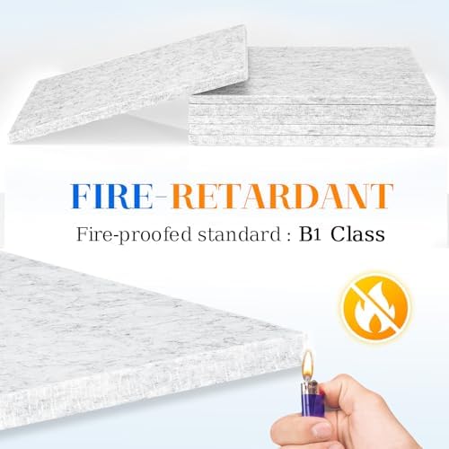 DOLLAR BOSS Felt Cork Board Tiles 6 Pcs 12"x12" Bulletin Board, Light Grey