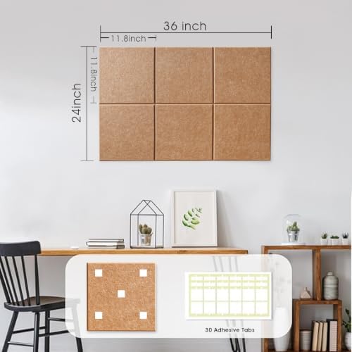 36" x 24" Large Felt Bulletin Board 1/2" Thick, Burnt Orange