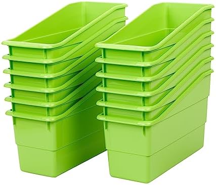 Really Good Stuff Durable Book & Binder Holders, 12-Pack, Green Neon