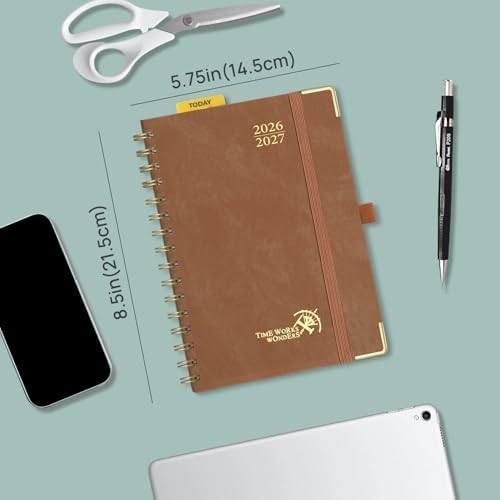 POPRUN Daily Planner 2026-2027 One Page Per Day, Calendar Book 6" x 8.5"