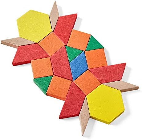 hand2mind Foam Pattern Blocks Set, Geometric Manipulatives and Sorting Shapes for Preschool and Kindergarten, Set of 250