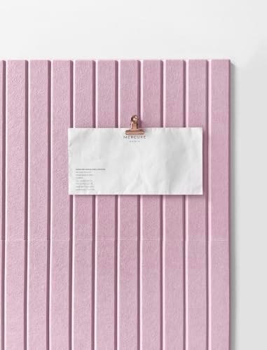 Slated Felt Bulletin Board Tiles | Cork Board Alternative for Walls | Wall Panels for Office & Home Decor | Aesthetic Pinboard & Photo Board | 12-Pack (11.8" x 11.8") with Adhesive | Sakura