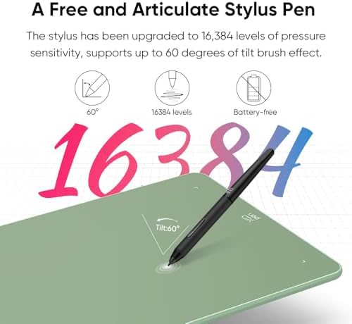 XPPen Deco 01 V3 10x6 Drawing Tablet | 16K Pressure Pen | Battery-Free Stylus | 8 Hotkeys | for OSU Gaming & Teaching | PC/Mac/Android/ChromeOS Compatible | Green