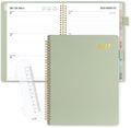 SUNEE 2027 Weekly & Monthly Planner 9"x11.2"- 12 Month (January 2027 - December 2027), Vegan Leather Cover, Pocket, Bookmark, Notes, Monthly Tab, Sage Green
