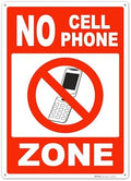 Brimar No Cell Phone Zone Sign, 10" X 14" Polyethylene Plastic, Made in USA
