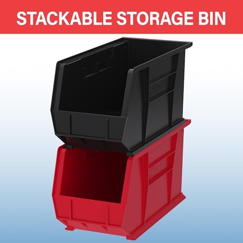 Akro-Mils 30265 AkroBins Plastic Storage Bins, 18"x8.25"x9", Blue, 6-Pack