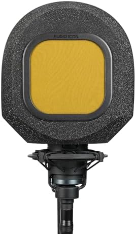Soundbox Vocal Recording Isolation Booth | Portable Microphone Shield, Pop Filter for Studio-Quality Sound for Singing, Podcasting, Acoustic High-Density Foam Ball, Mic Soundproof Box (Mustard Yellow)