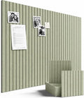 SIOLOC Ribbed Felt Bulletin Board Tiles, 12 Pack Sage Green Cork Board Alternative for Walls, Large Grooved Felt Wall Tiles, 47.2 x 35.4 in Large Pin Board for Office Classroom Dorm