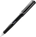 LAMY safari black - Fountain Pen with ergonomic grip & polished steel nib in size M - ideal for any Writing & Calligraphy - including LAMY T 10 blue cartridge - Right-Handed