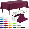 CXPSINC 54 Inch X 100 Feet Plastic Table Cover Roll Disposable Tablecloth with Slide Cutter for All Type/Shape Tables | Party, Banquet, Birthdays, Weddings(Burgundy, 100 Feet)