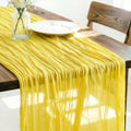 Yellow Cheesecloth Table Runner Fall Boho Wedding Birthday Home Decor