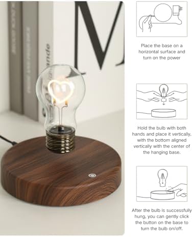 MOOCCI Magnetic Levitating Bulb Lamp, Floating Light Desk Night Light