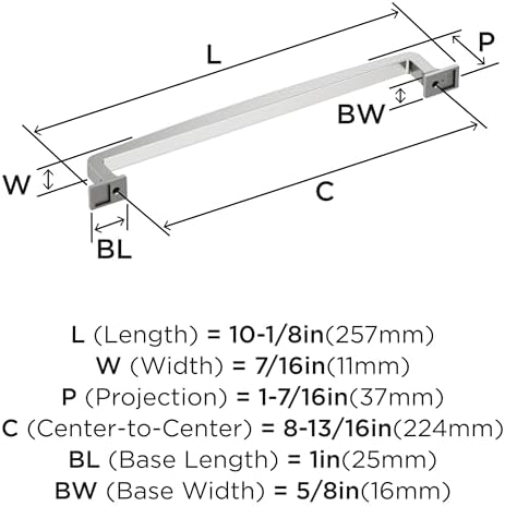 Amerock 8-13/16" Westerly Polished Chrome Drawer Pull