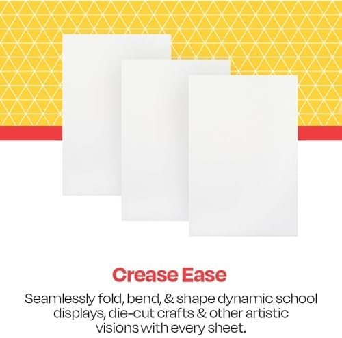 School Smart Folding Bristol Board, 12 x 18 Inches, White, Pack of 100
