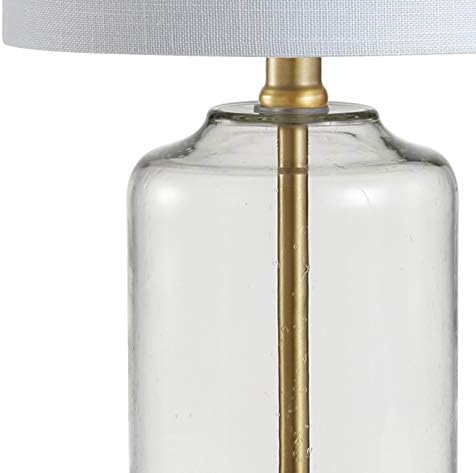 JONATHAN Y Duncan Table Lamp 19.5" Glass and Metal, Brass Gold and Clear