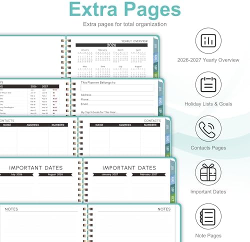 Planner 2026-2027, Weekly and Monthly Academic Planner, July 2026 - June 2027, Hardcover Calendar Agenda Book for School Year Planning, School Supplies for Teacher and Student, Letter Size(8.5'' x 11'')