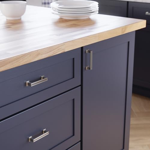 Franklin Brass 10 Pack Polished Nickel Cabinet Handles 3 inch (76mm) Kitchen Cabinet Handles and Drawer Pulls for Cupboards and Dressers | Recessed Square