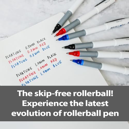 Pentel Floatune Rollerball, 0.8mm Medium Line, Blue Ink, 12 Pack
