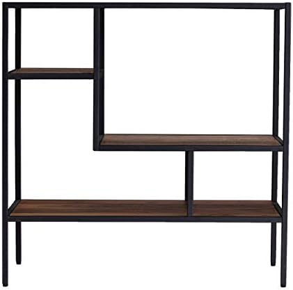 SEI Furniture - Mathry Reclaimed Wood Shelf - Natural - Reclaimed Wood & Iron Metal - Rustic Design - Ideal for Home Offices, Living Rooms, Dens, 31.5" W x 15.75" D x 31.5" H (HZ1058238)